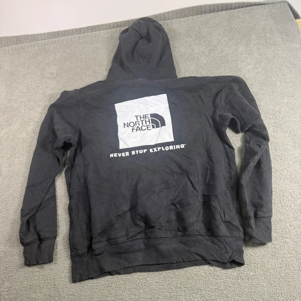 The North Face Mens Black Never Stop Exploring Box Logo Pullover Hoodie Large